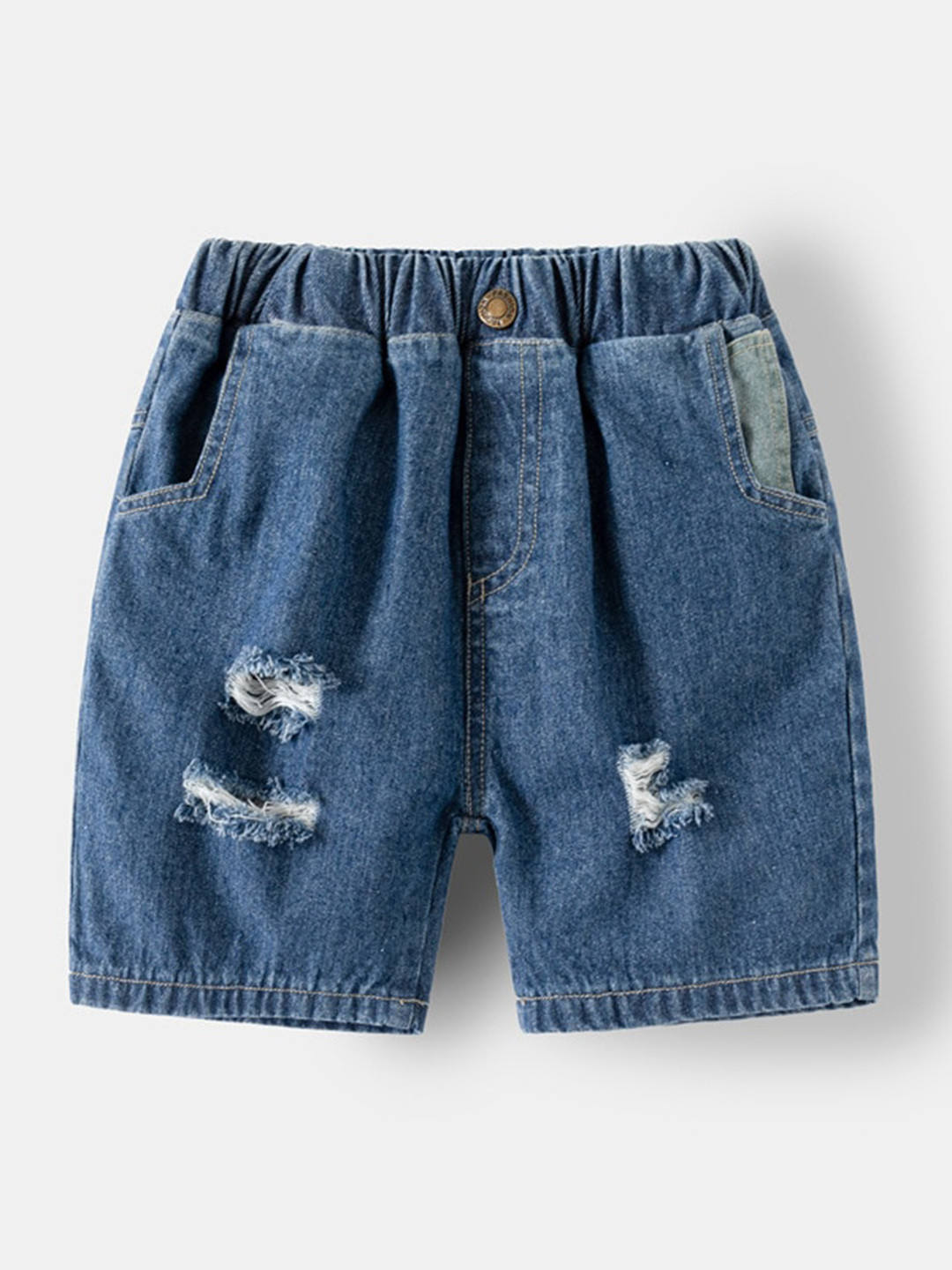 

StyleCast Blue Boys Washed Mid Rise Cotton Denim Shorts