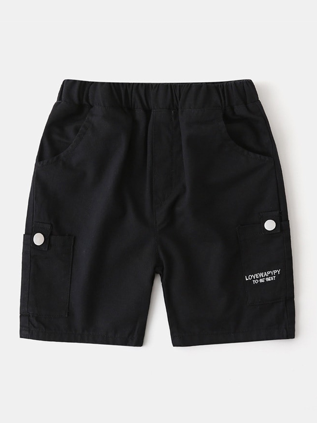 StyleCast Boys Black Cotton Cargo Shorts