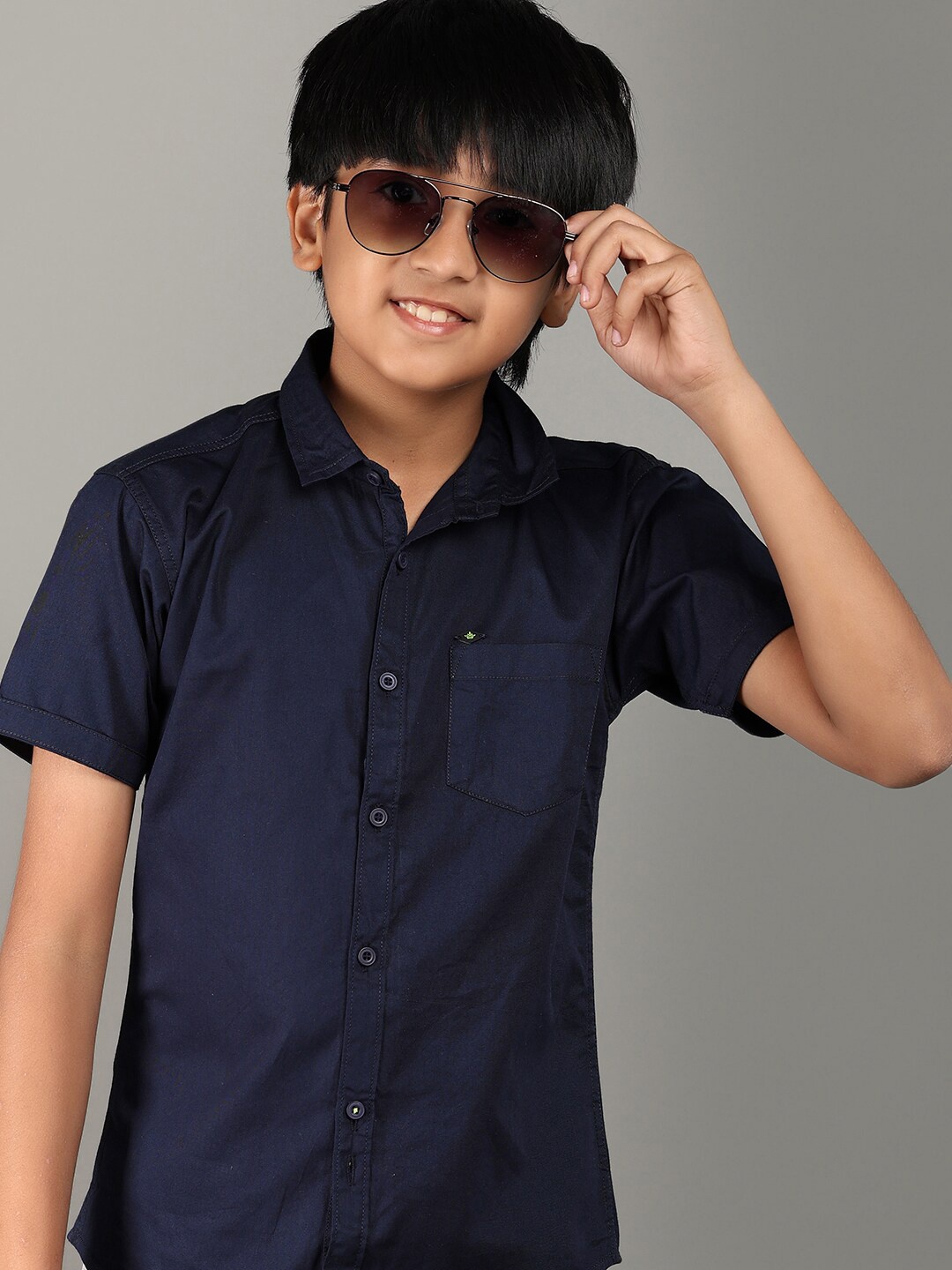 

V-Mart Boys Opaque Cotton Casual Shirt, Blue
