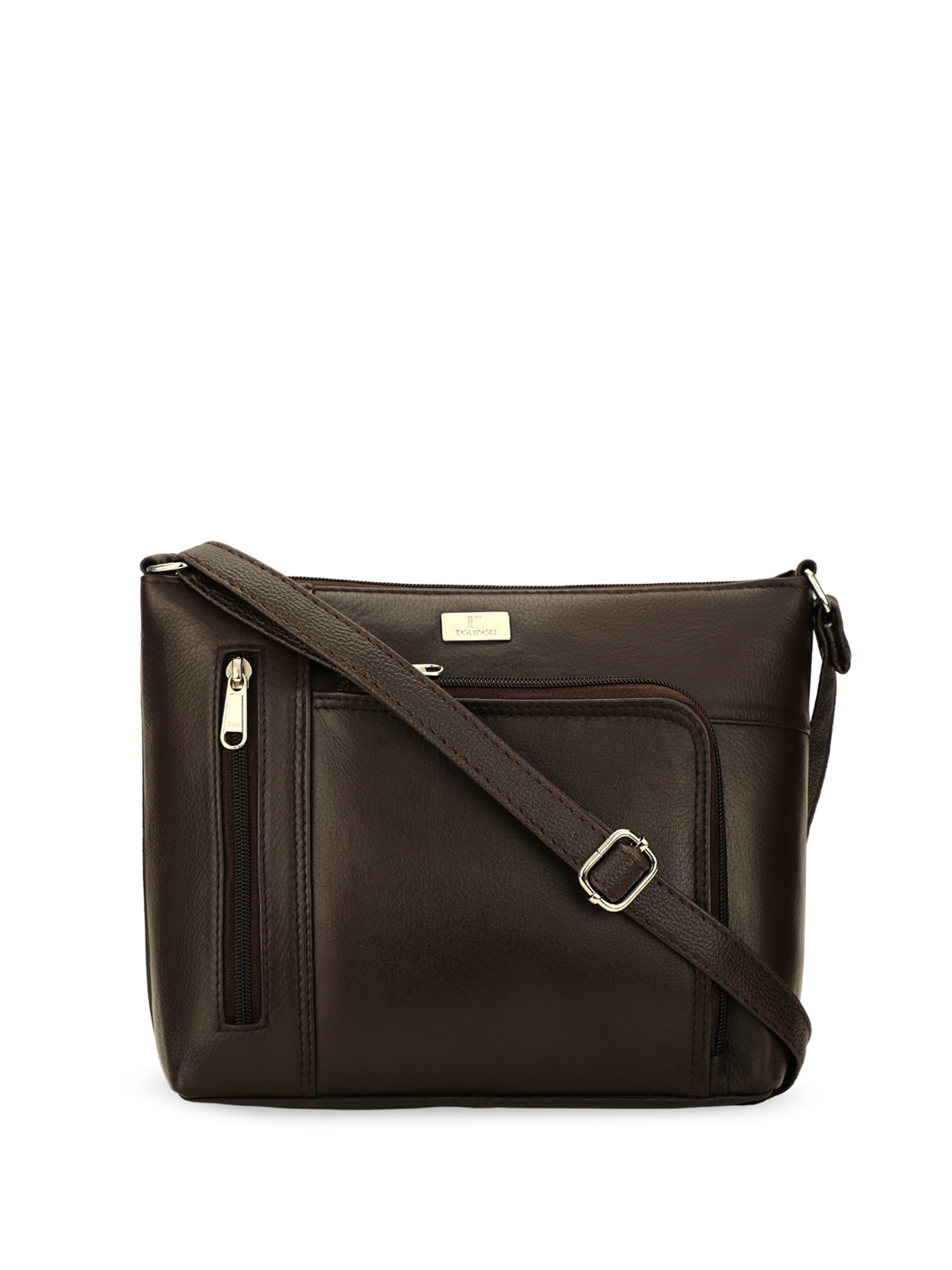 

K London Leather Structured Sling Bag, Brown