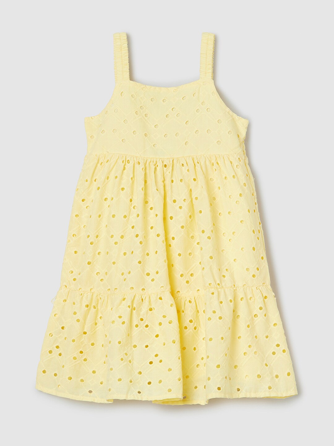 

max Shoulder Straps Cotton A-Line Dress, Yellow