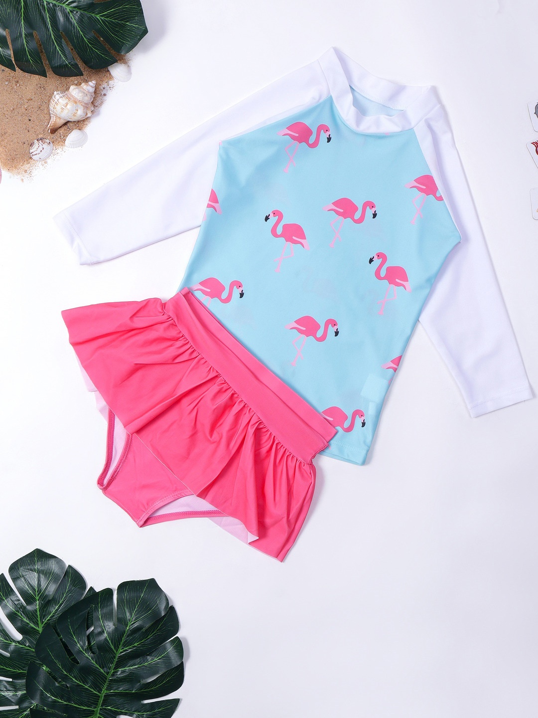 

bubble berry Girls Printed 2 Piece Swimsuit, Blue