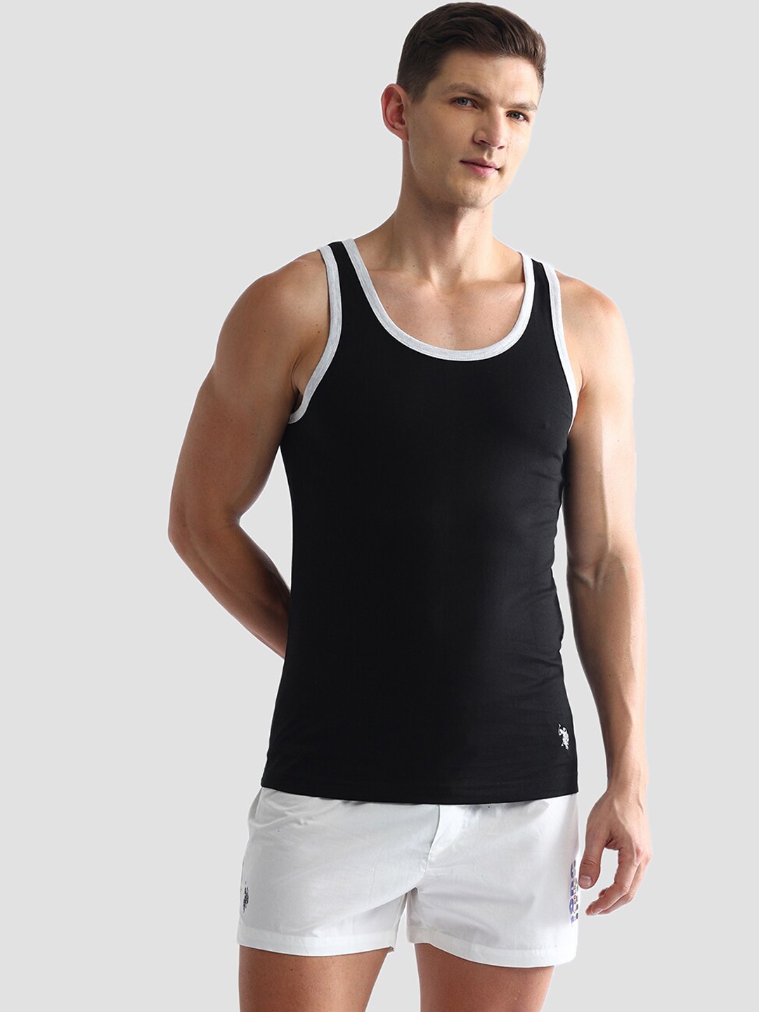 

U.S. Polo Assn. Pure Cotton Innerwear Vests OEV01-002-PL, Black