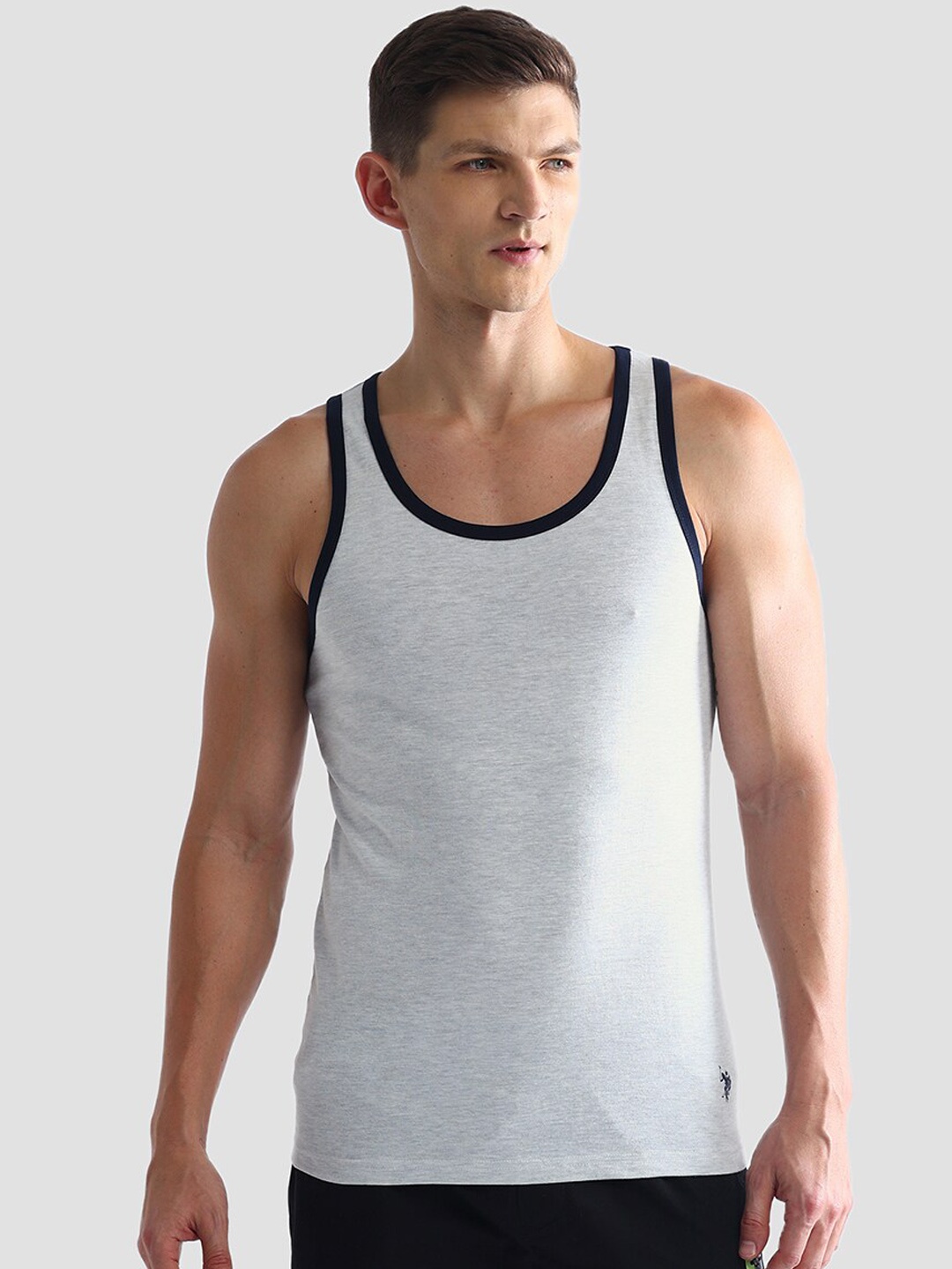 

U.S. Polo Assn. Comfort Fit Pure Cotton Innerwear Vests, Grey