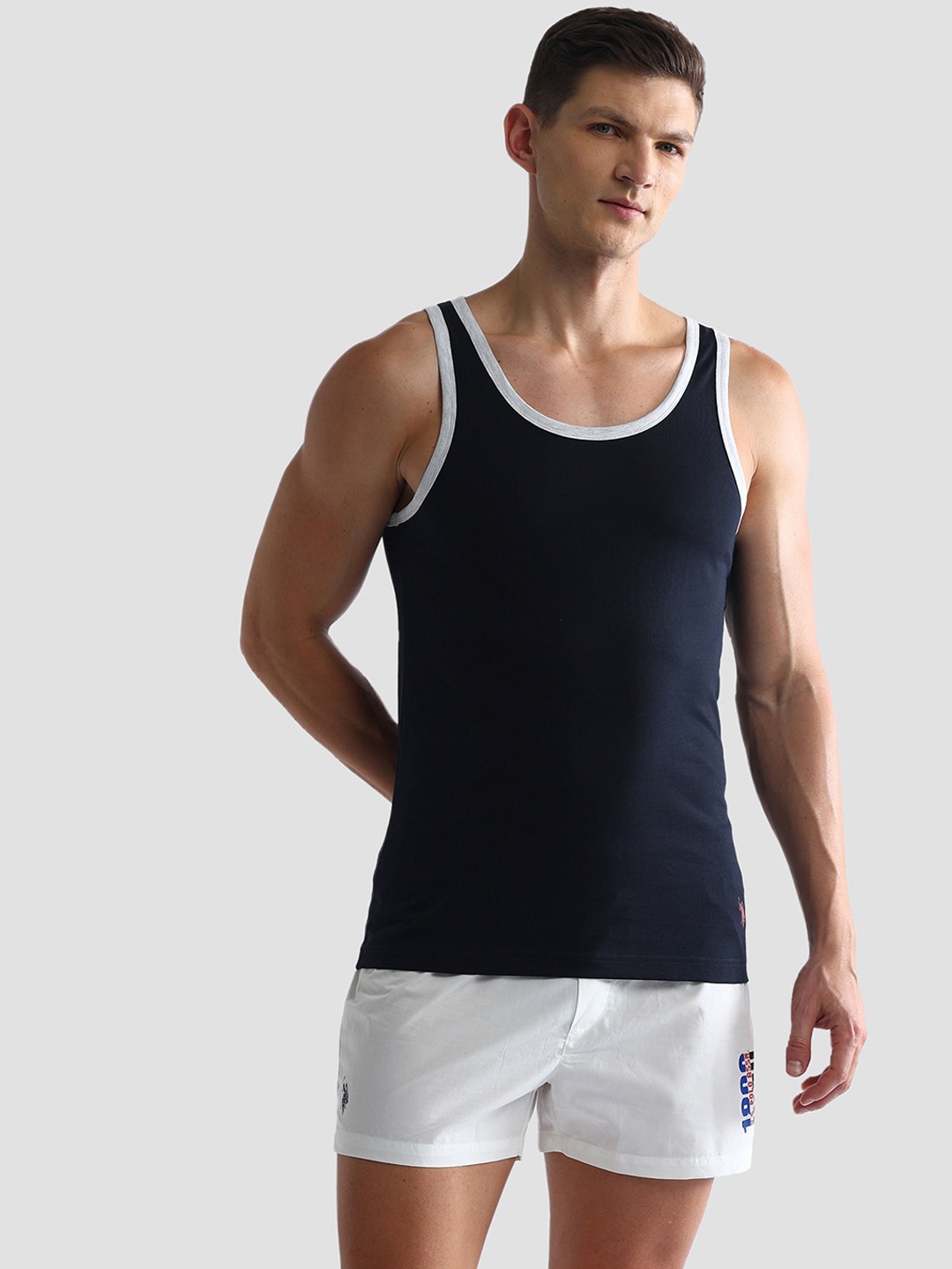 

U.S. Polo Assn. Comfort Fit Pure Cotton Innerwear Vests OEV01-195-PL, Navy blue