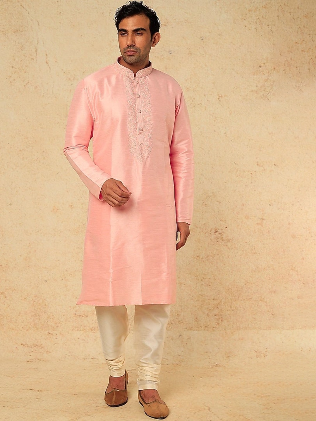 

RNG Safawala Floral Yoke Design Kurta with Harem Pants, Pink
