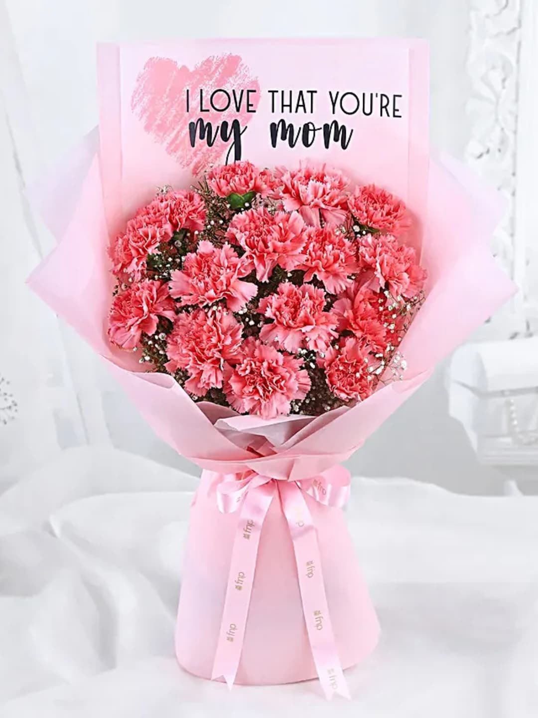 

fnp Pink 15 Flowers Carnation Bouquet