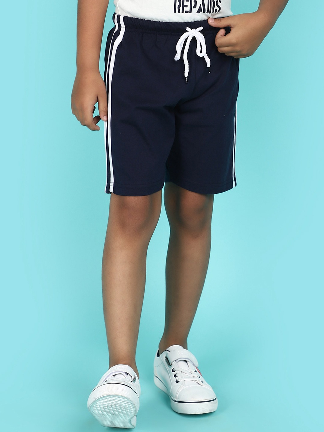 

V-Mart Boys Mid-Rise Cotton Shorts, Navy blue