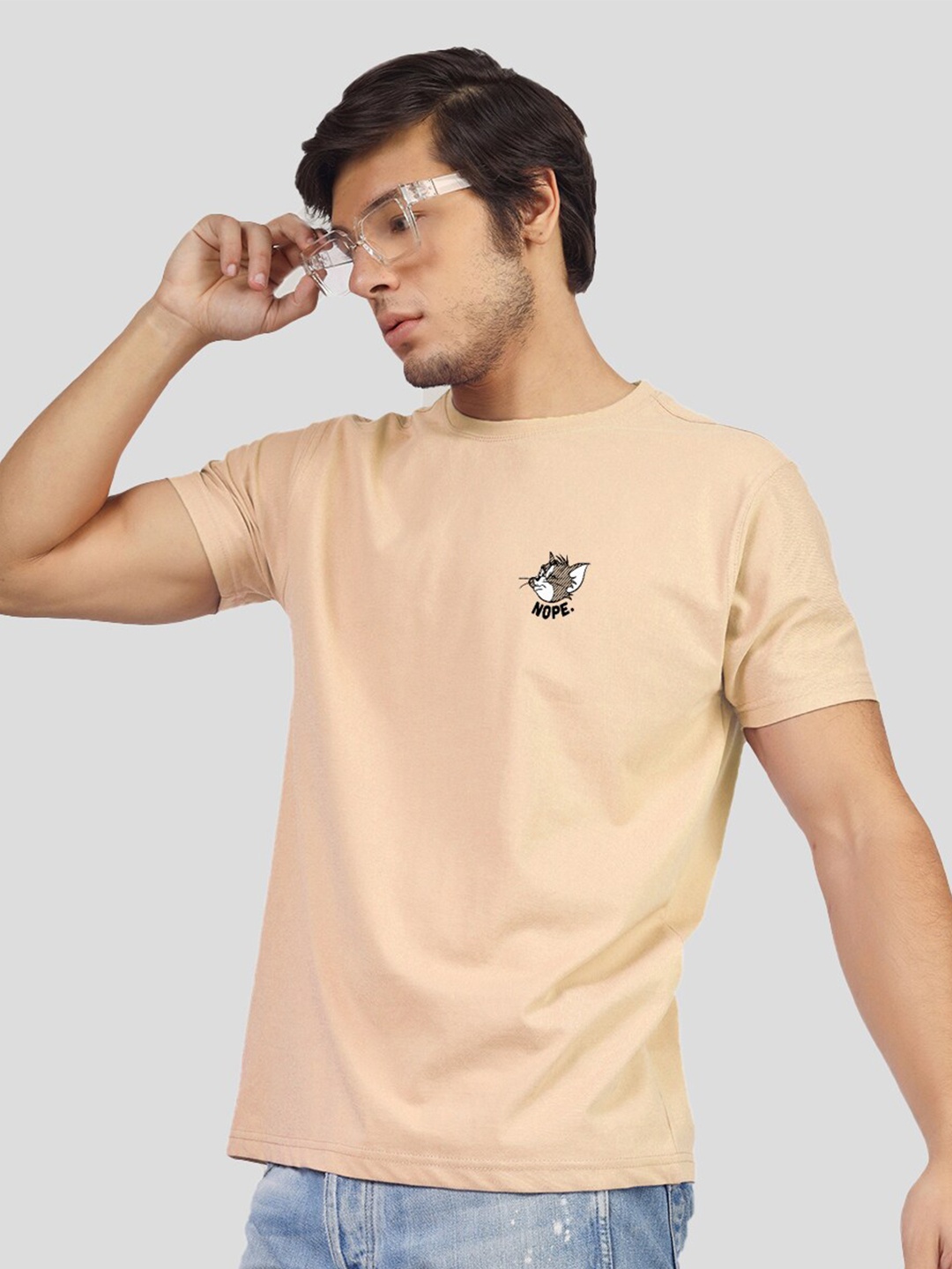 

Greylongg Round Neck T-Shirt, Beige
