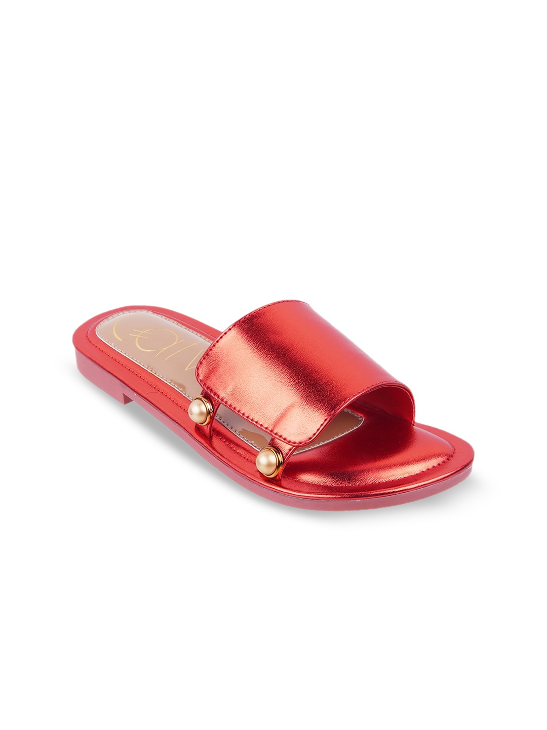 

Catwalk Embellished Open Toe Flats, Red