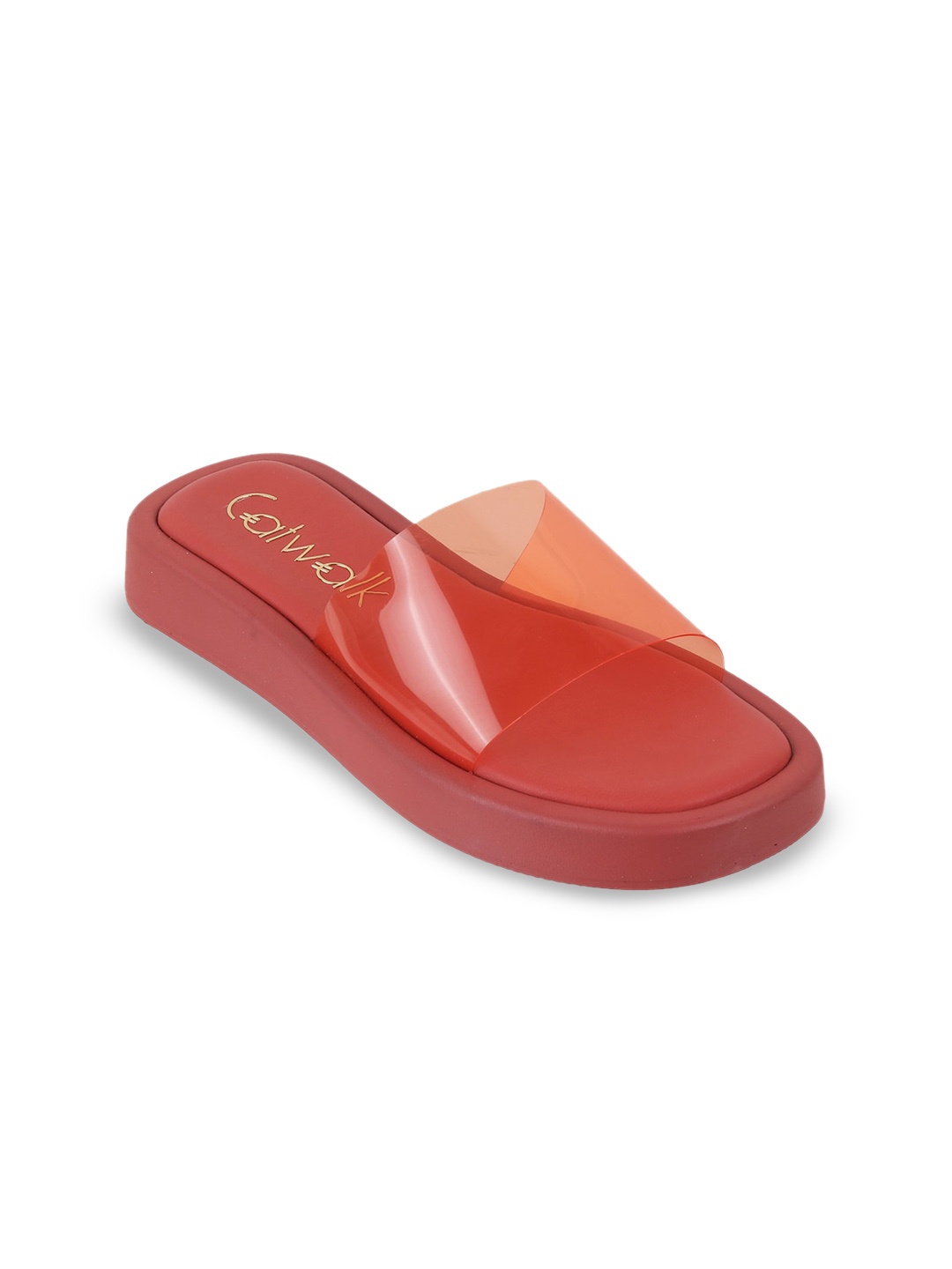 

Catwalk No Back Strap Open Toe Flats, Red