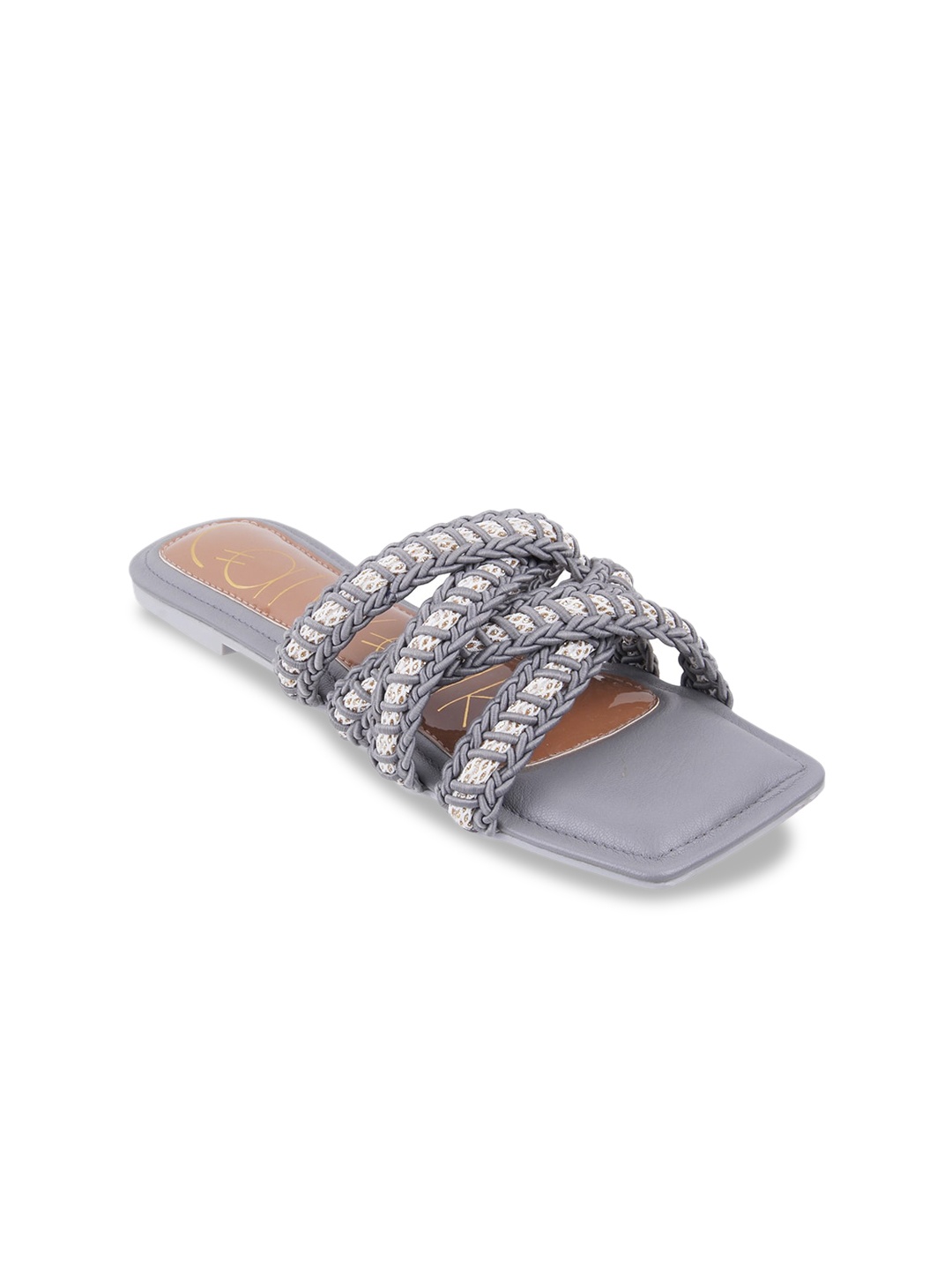 

Catwalk Textured Open Toe Flats, Grey