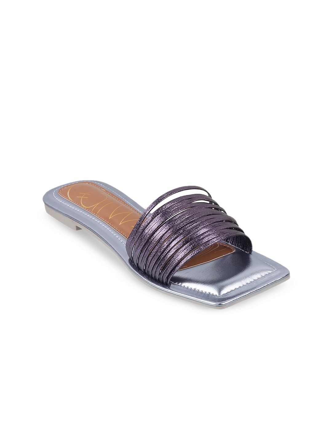 

Catwalk Textured Open Toe Flats, Purple