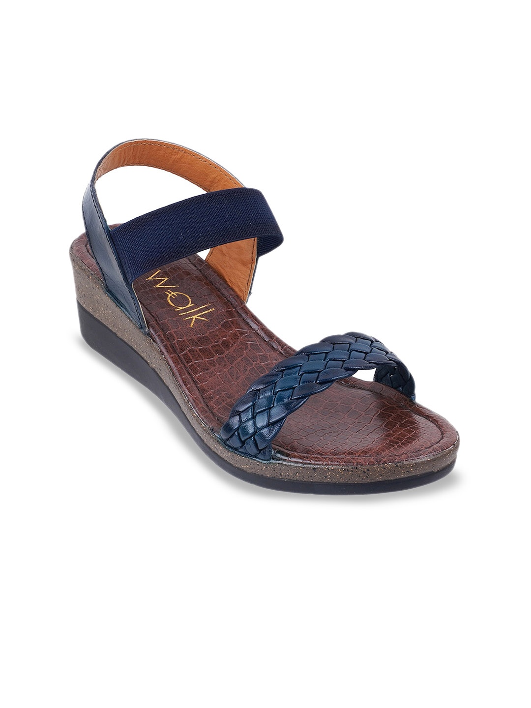 

Catwalk Textured Leather Open Toe Flats, Blue