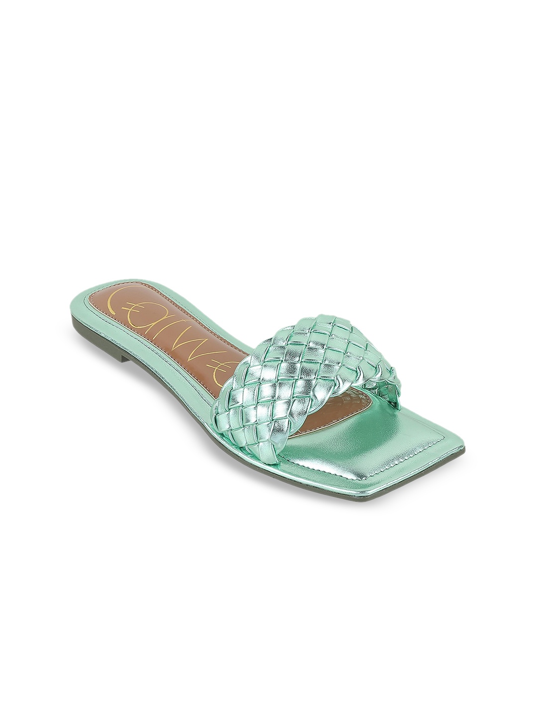

Catwalk Textured Open Toe Flats, Green