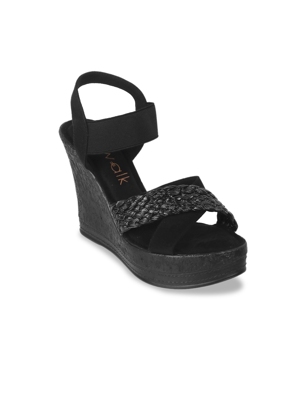 

Catwalk Embellished Open Toe Wedge Heels, Black