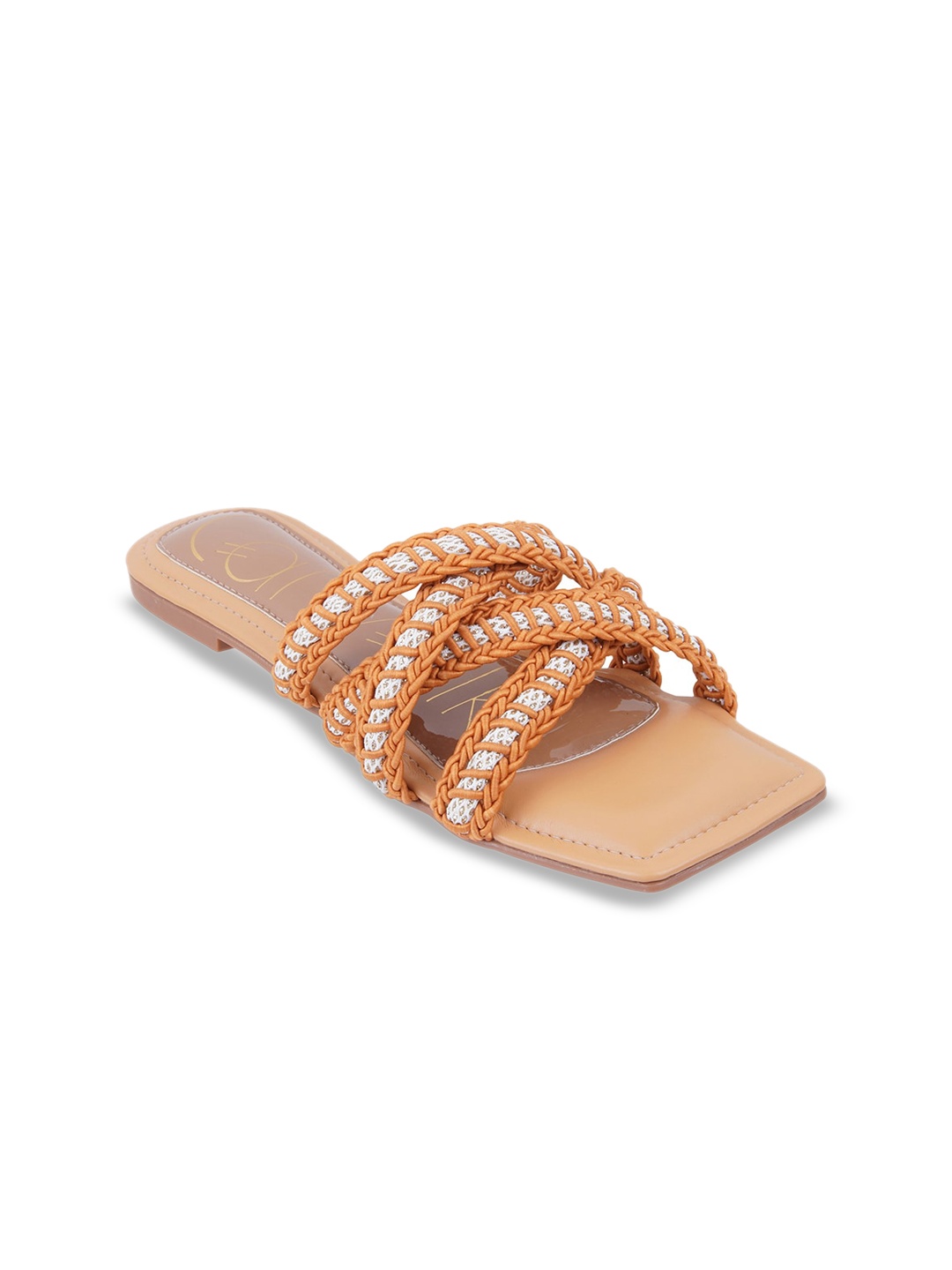 

Catwalk Textured Open Toe Flats, Tan