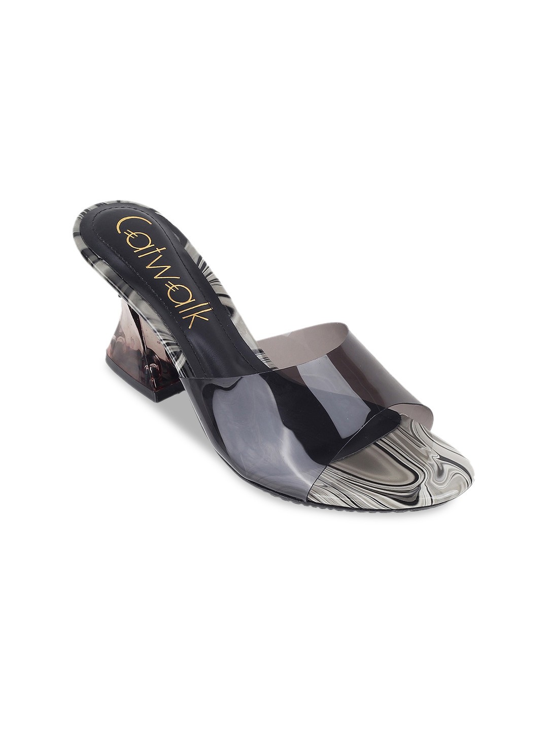 

Catwalk Open Toe Kitten Heels, Black
