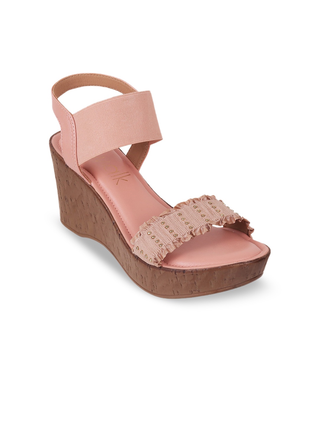 

Catwalk Textured Open Toe Platform Heels, Pink