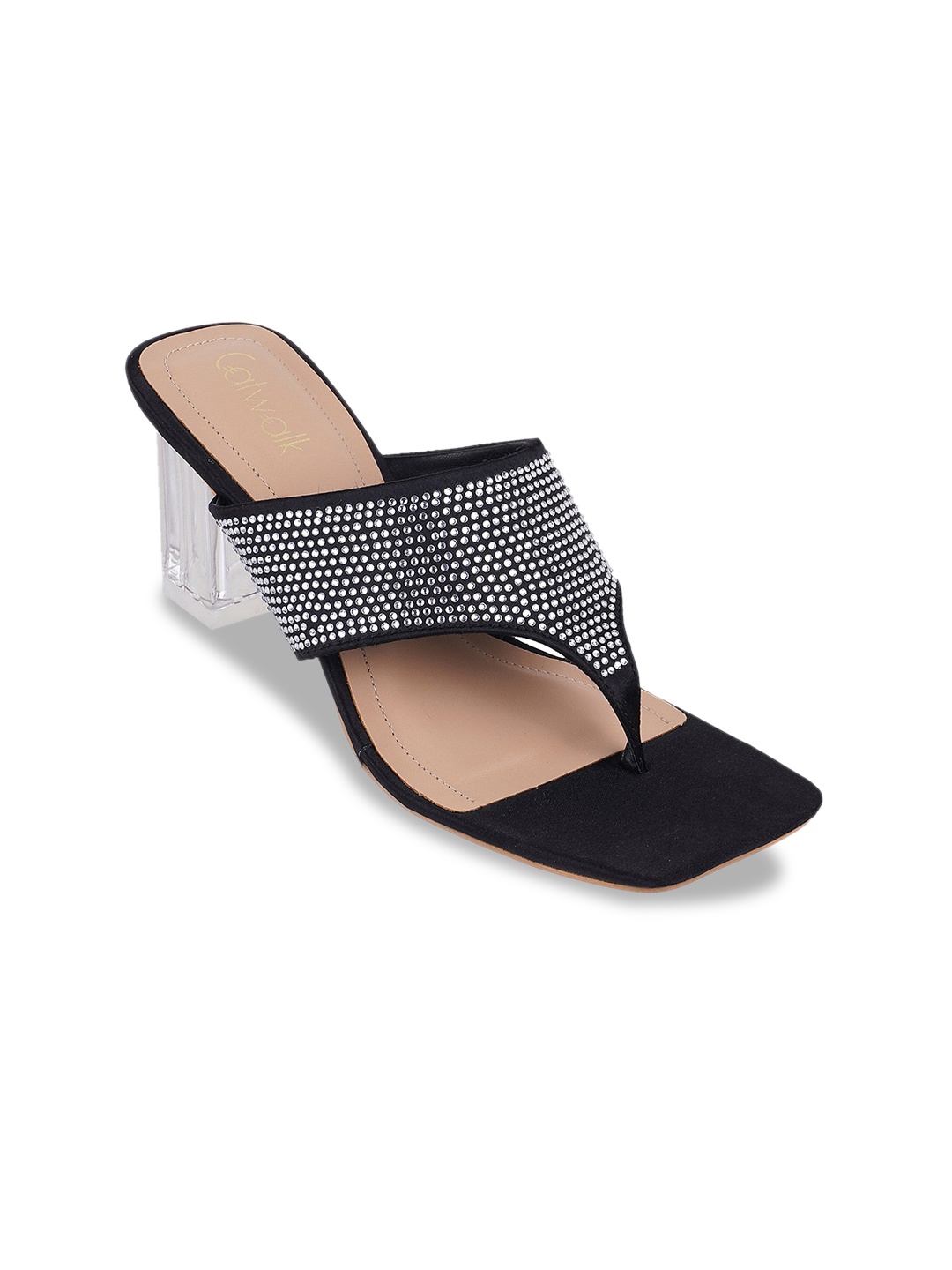 

Catwalk Embellished Block Heels, Black