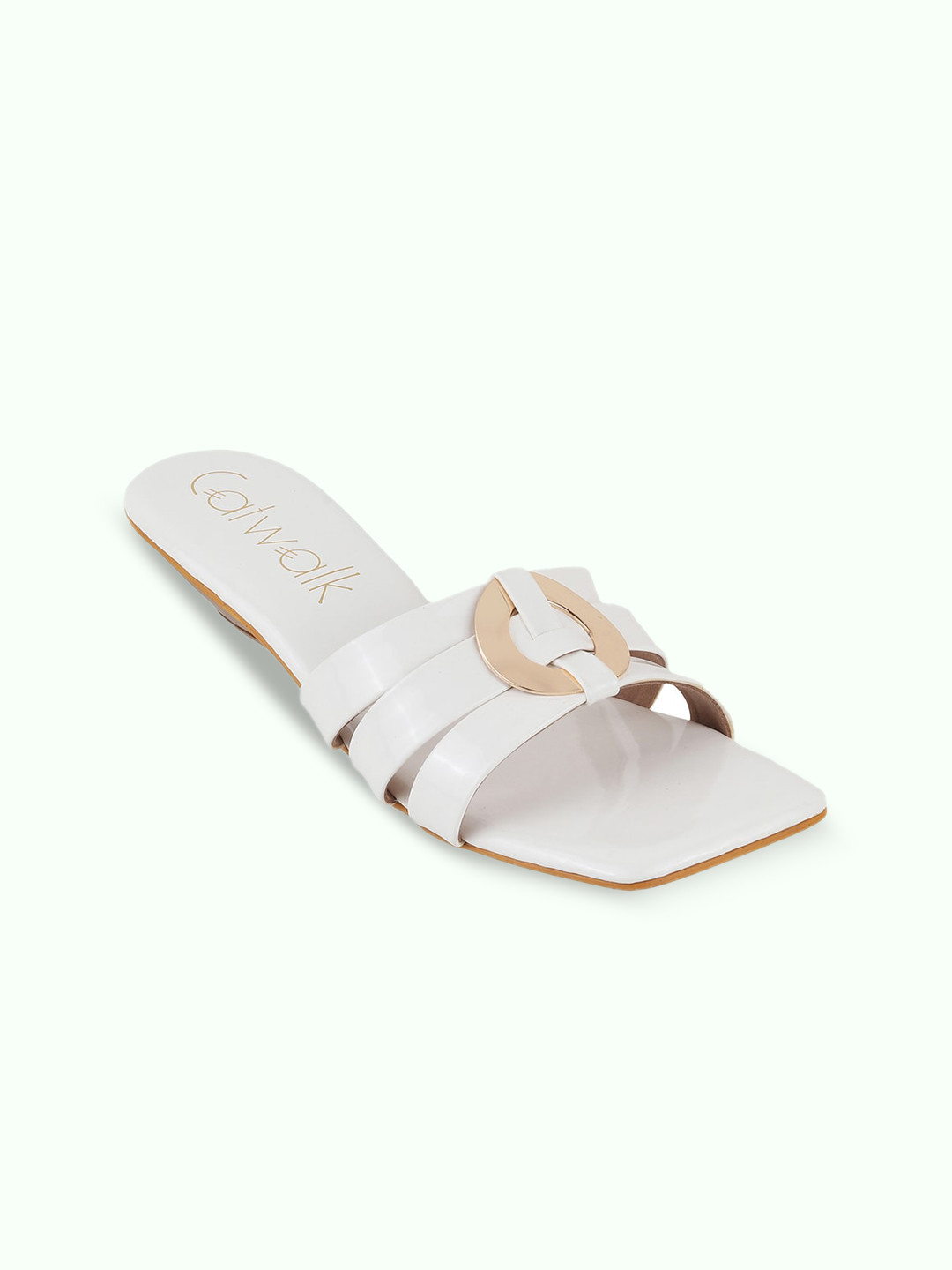 

Catwalk No Back Strap Open Toe Flats, White