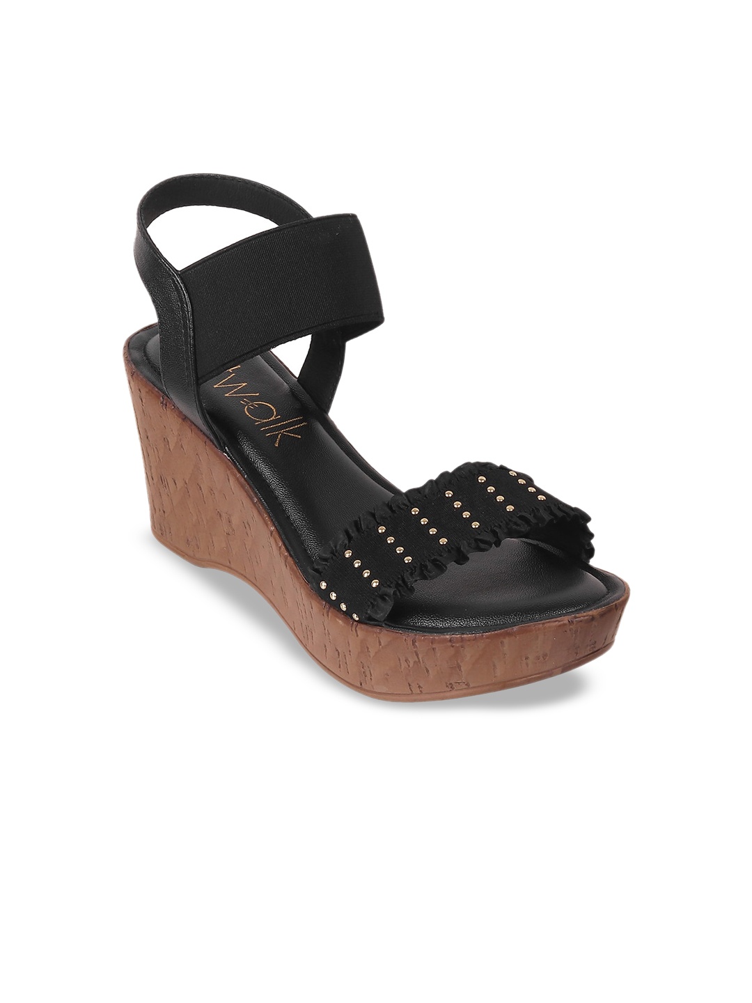 

Catwalk Embellished Open Toe Wedge Heels, Black