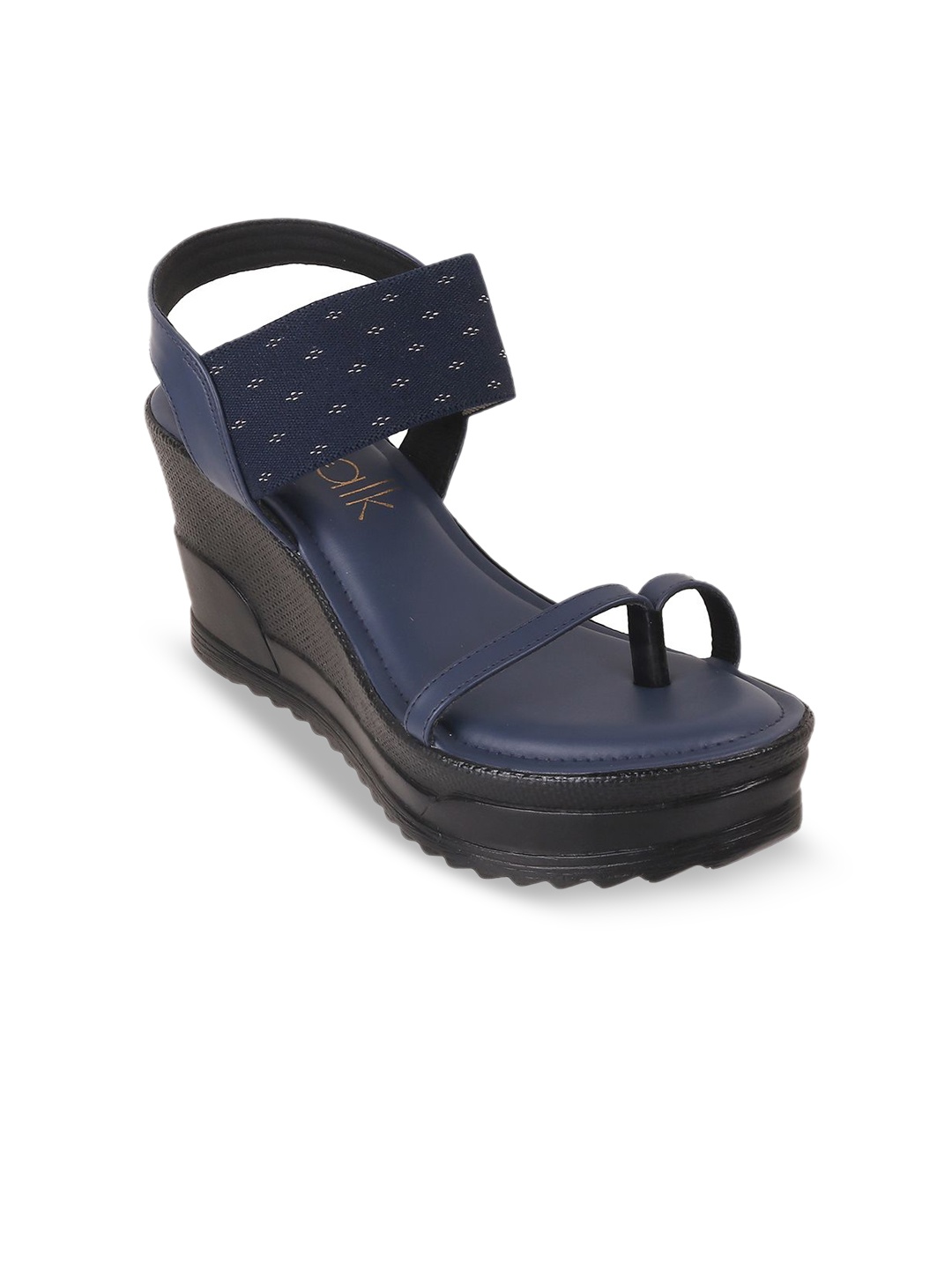 

Catwalk Printed Open Toe Platform Heels, Blue