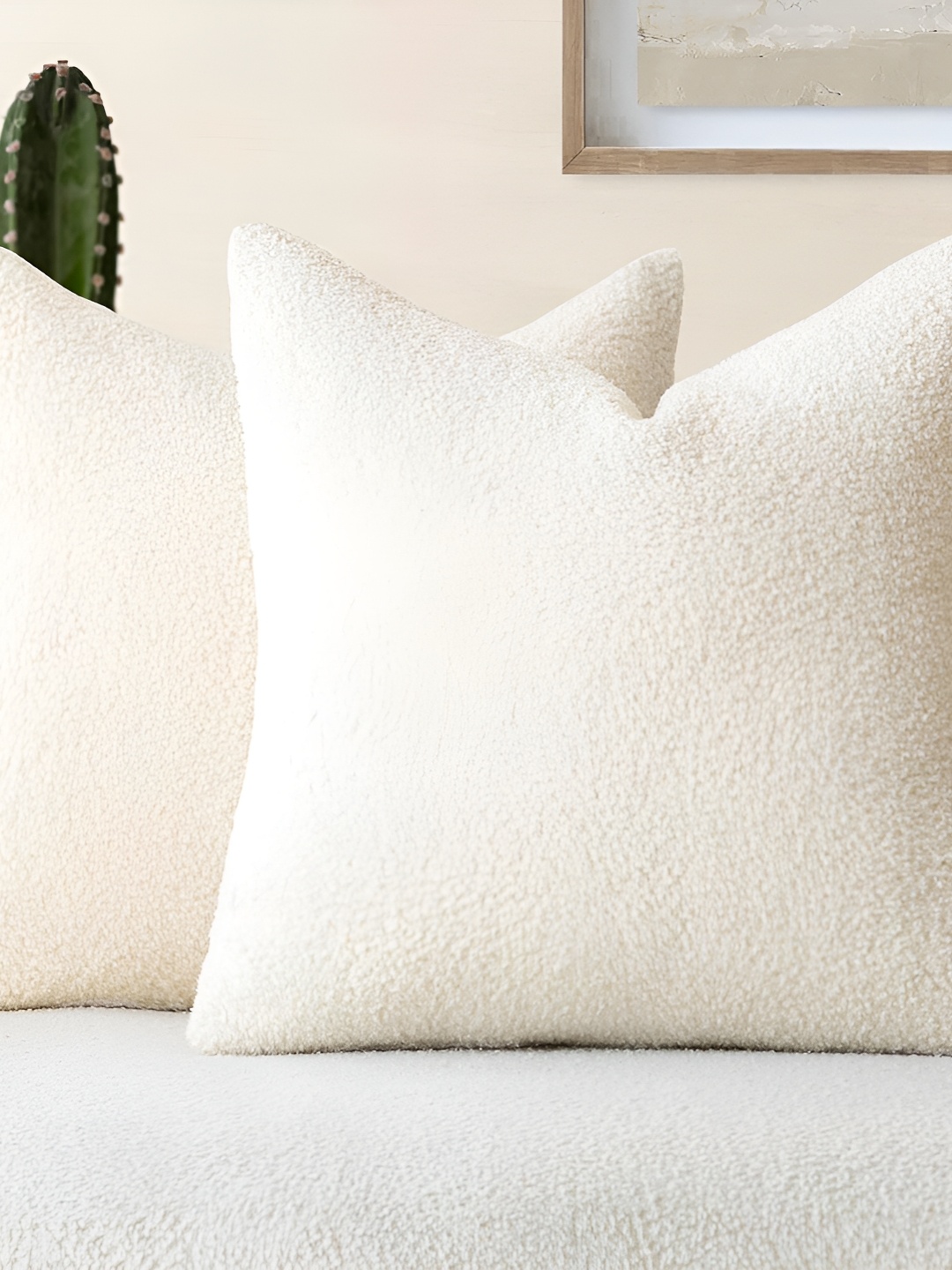 

CAZIMO White 2 Pieces Square Cushion Covers