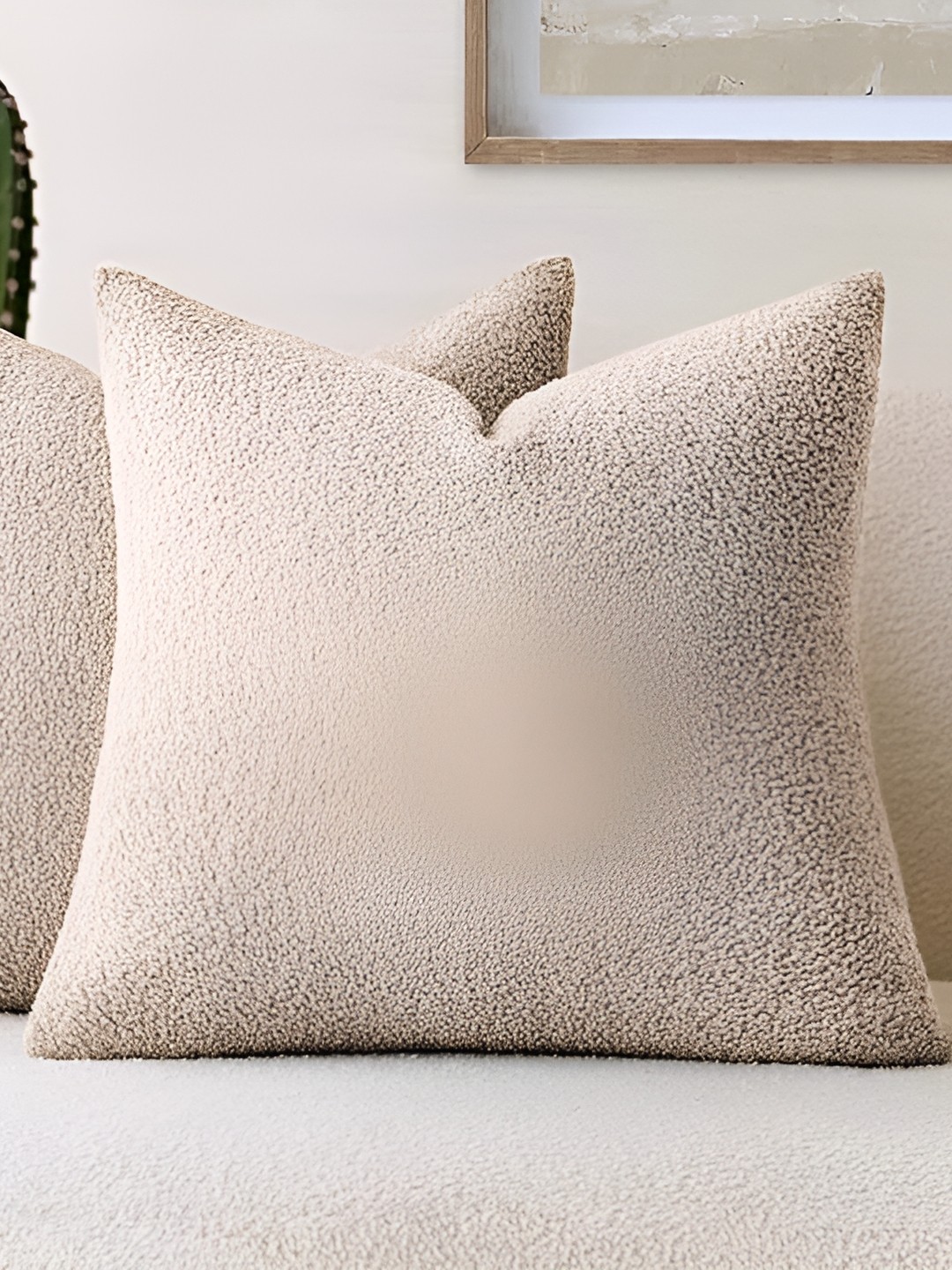 

CAZIMO Cream-Coloured 2 Pieces Satin Square Cushion Covers