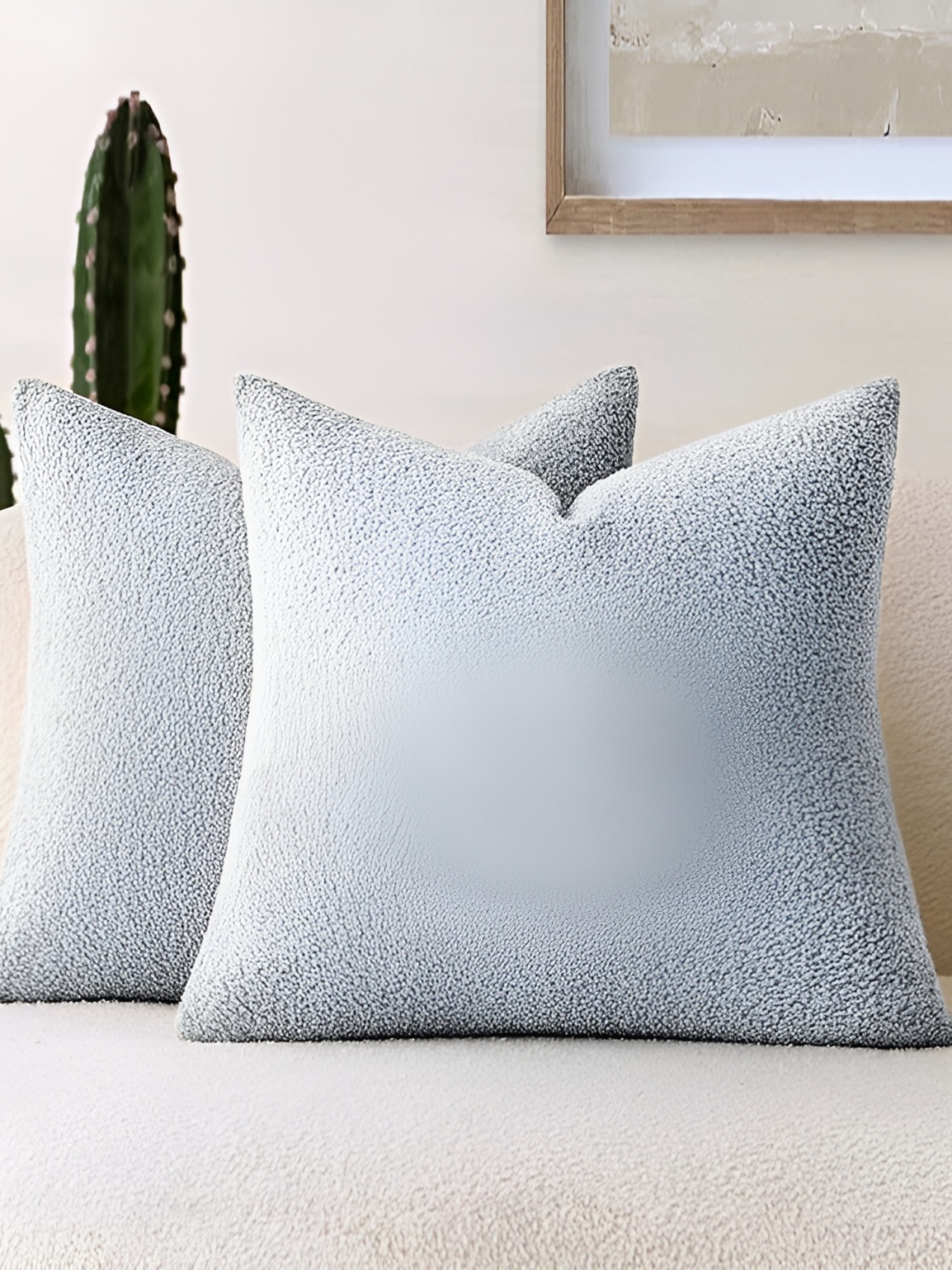 

CAZIMO Silver-Toned 2 Pieces Square Cushion Covers