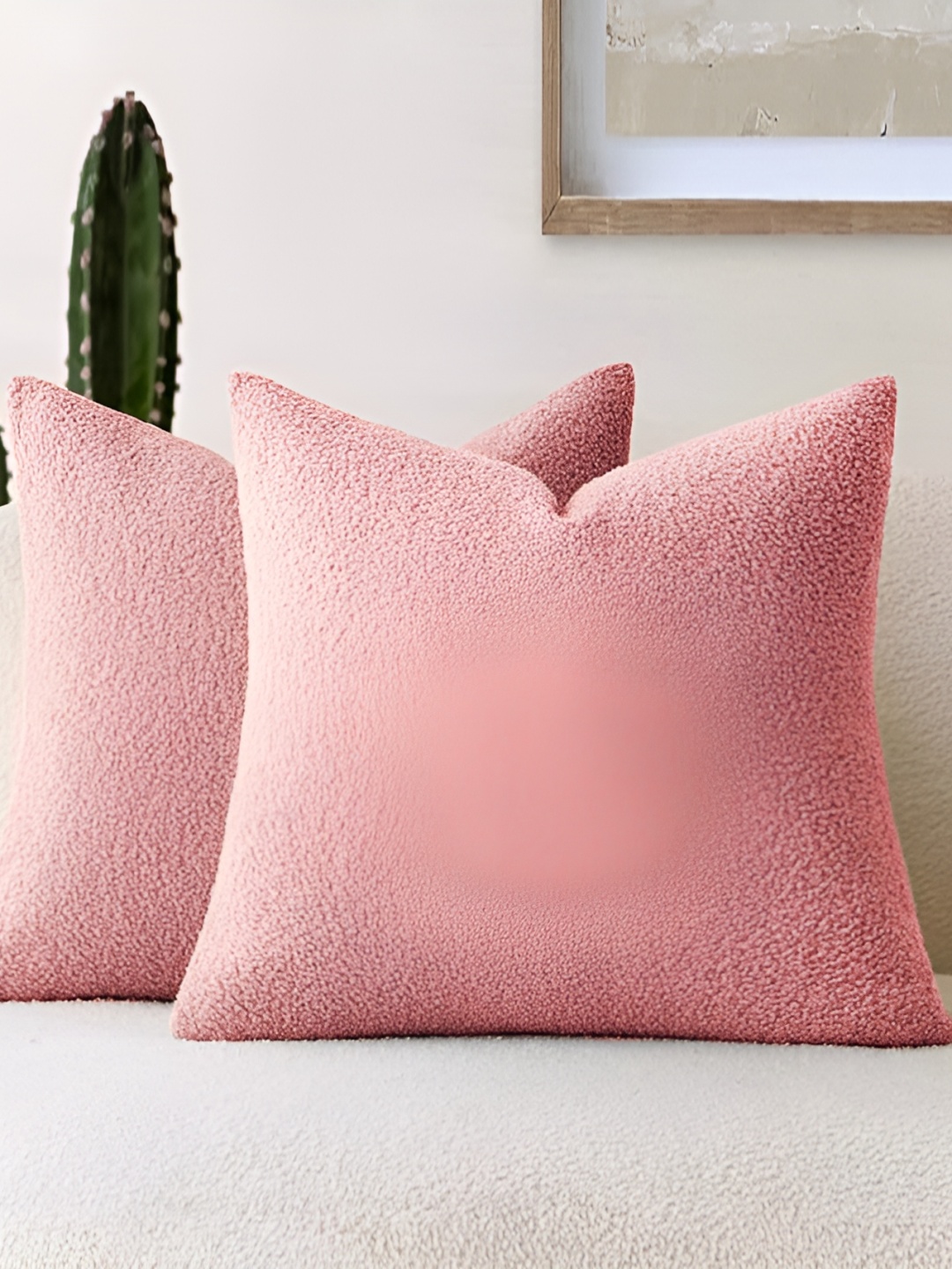 

CAZIMO Pink 2 Pieces Square Cushion Covers