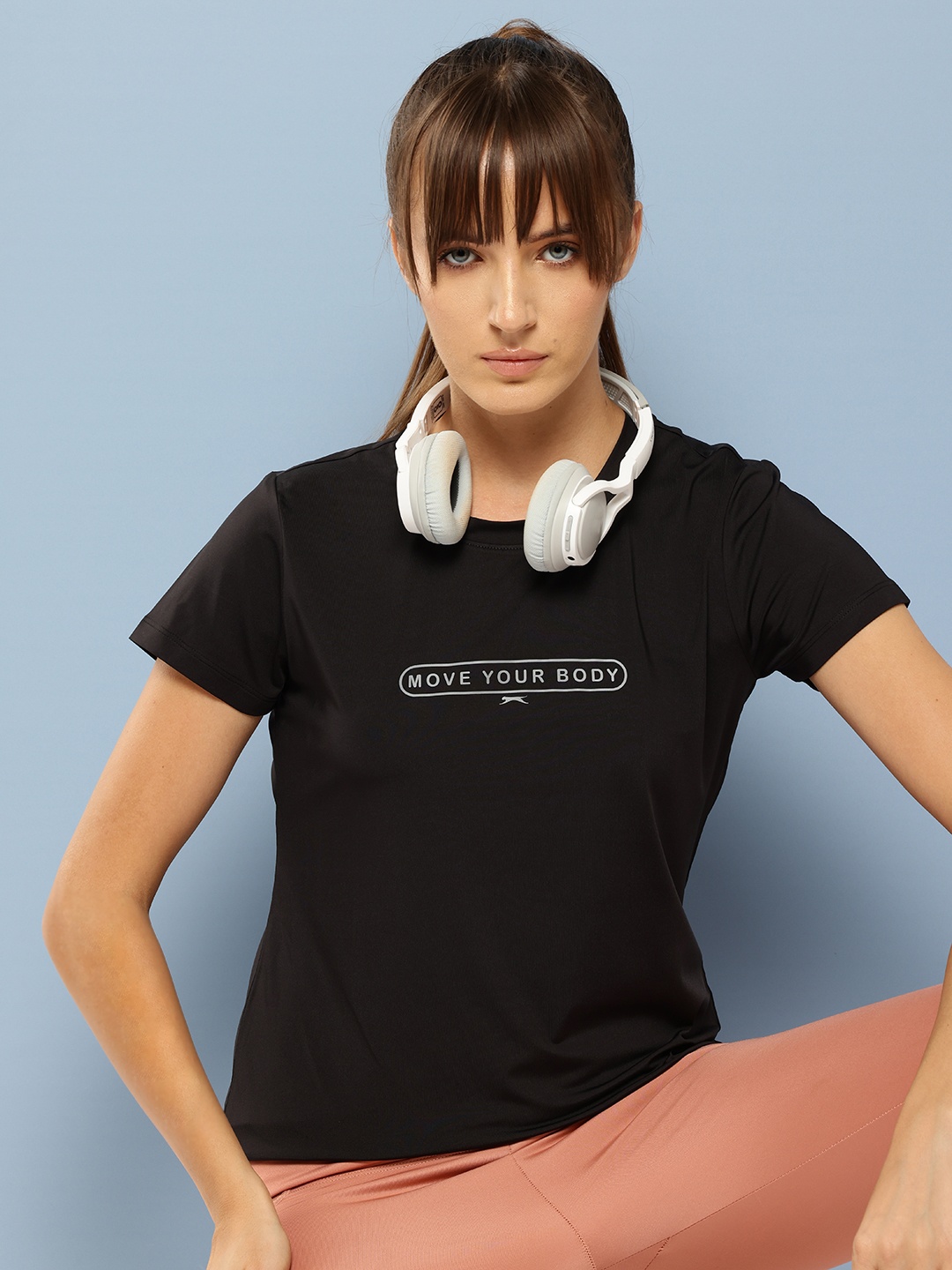 

Slazenger Typography Printed Ultra Dry Sports T-shirt, Black