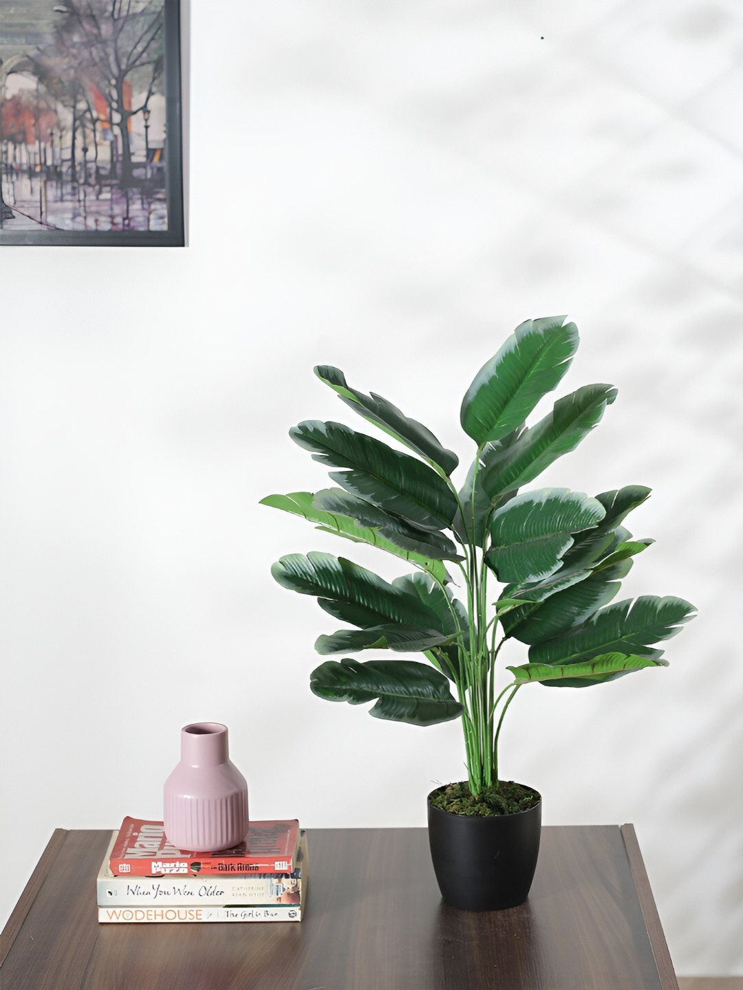 

Home Bloom White and Green Bird-Of-Paradise Artificial Plant With Pot