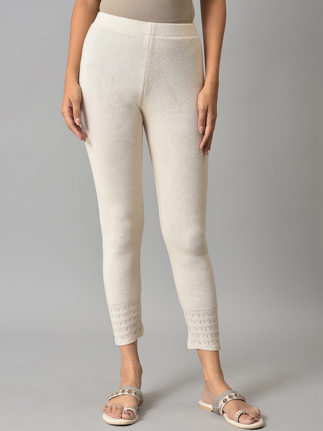 

W Ankle Length Leggings, White