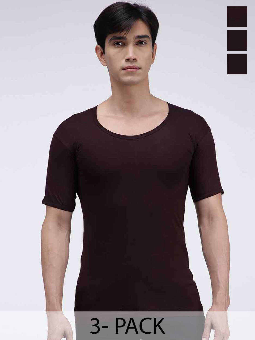 

AMUL COMFY Pack Of 3 Pure Cotton Undershirt Vests AC-CVESTRNS-CB-4XL-3PC, Coffee brown
