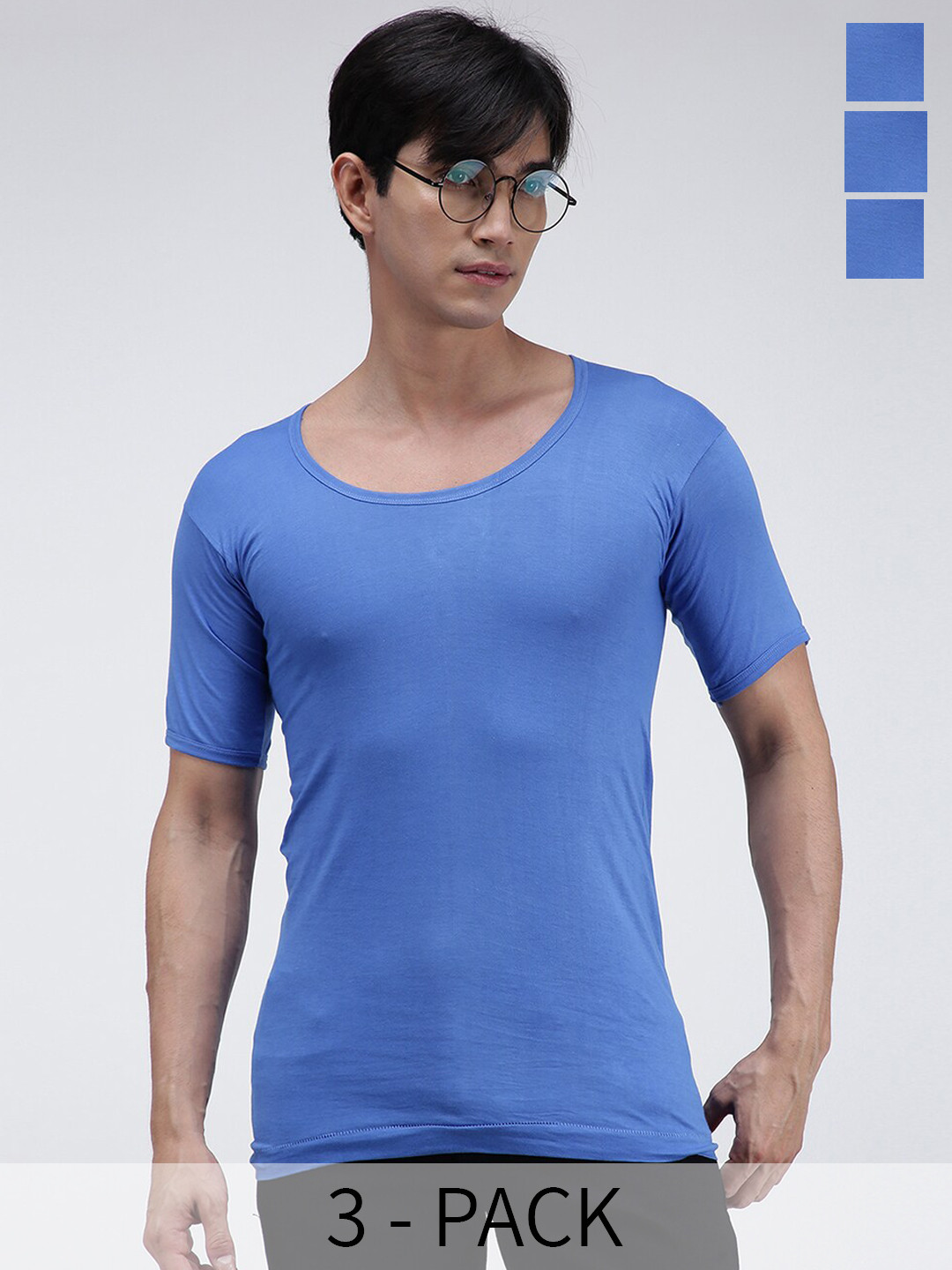 

AMUL COMFY Pack Of 3 Pure Cotton Undershirt Innerwear Vests AC-CVESTRNS-SKY-2XL-3PC, Blue