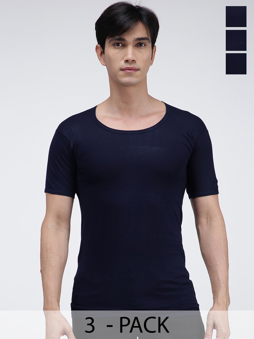 

AMUL COMFY Pack Of 3 Pure Cotton Innerwear Vest AC-CVESTRNS-NVY-M-3PC, Navy blue
