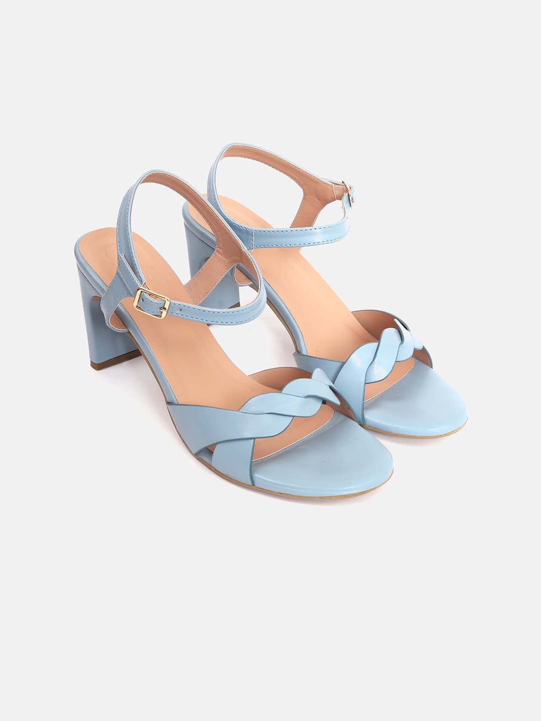 

Elevato Basics Women Open Toe Block Heels, Blue