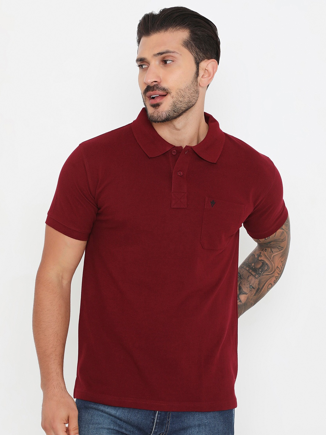 

VIP Polo Collar Cotton T-shirt, Rust