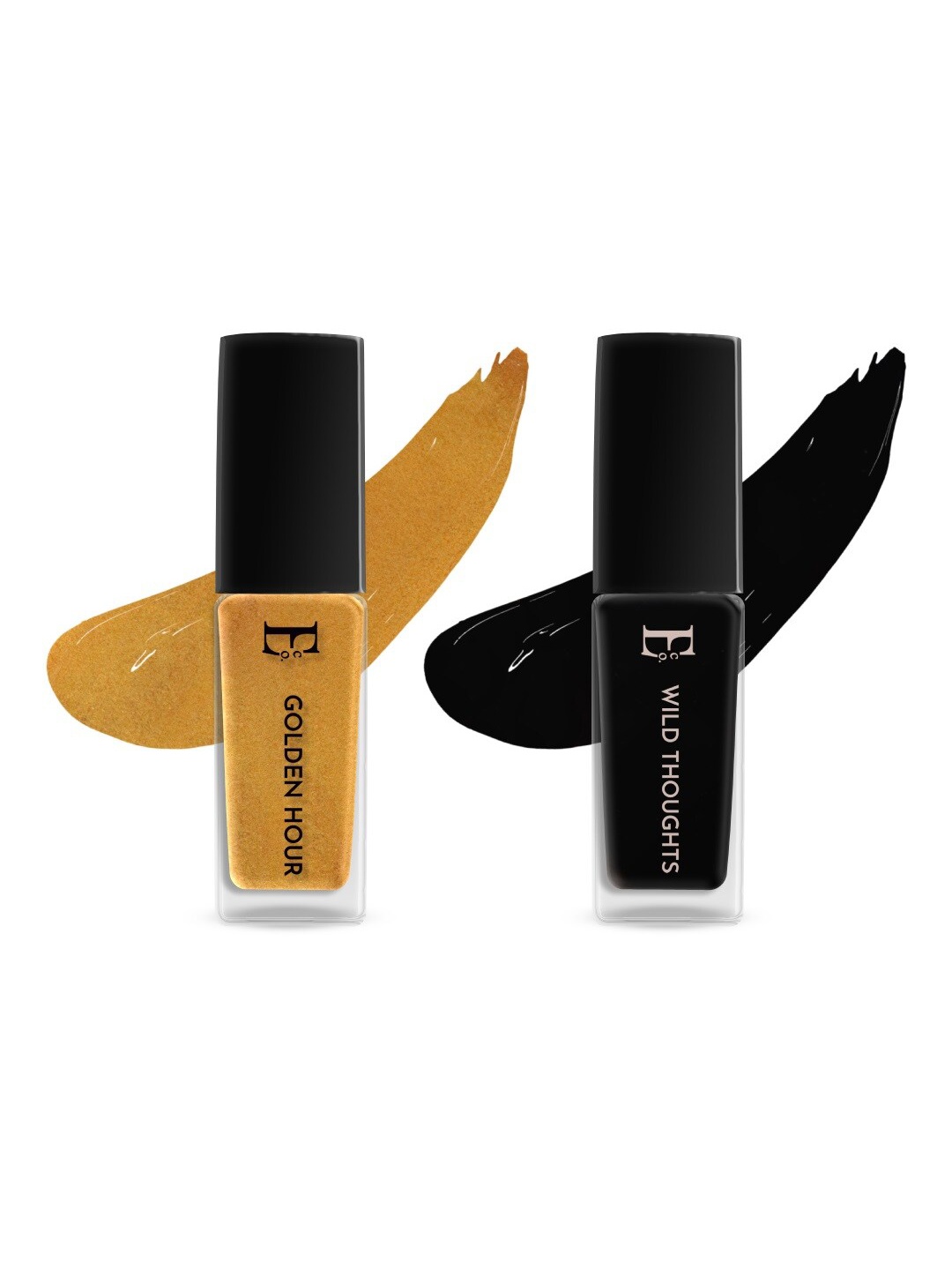 

ELLEMENT CO. Set of 2 Glit AF Long Lasting Vegan Nail Lacquer - 10 ml each, Gold
