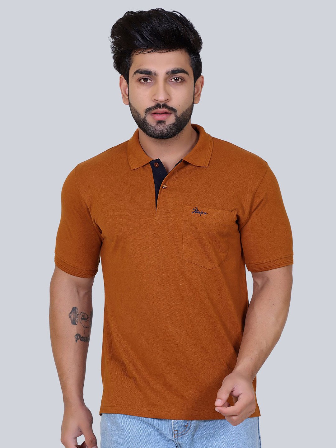 

STARFOX Polo Collar Short Sleeves Regular Fit T-shirt, Mustard