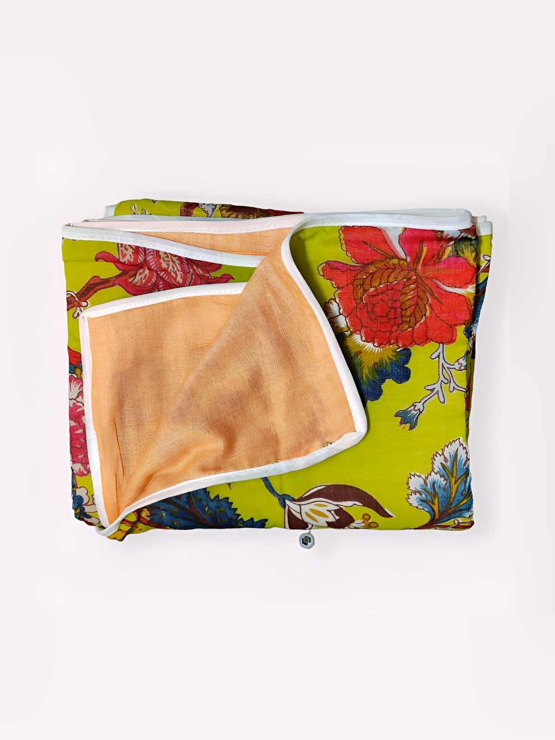 

SARYU HOMES Green & Red Floral AC Room 150 GSM Single Bed Dohar