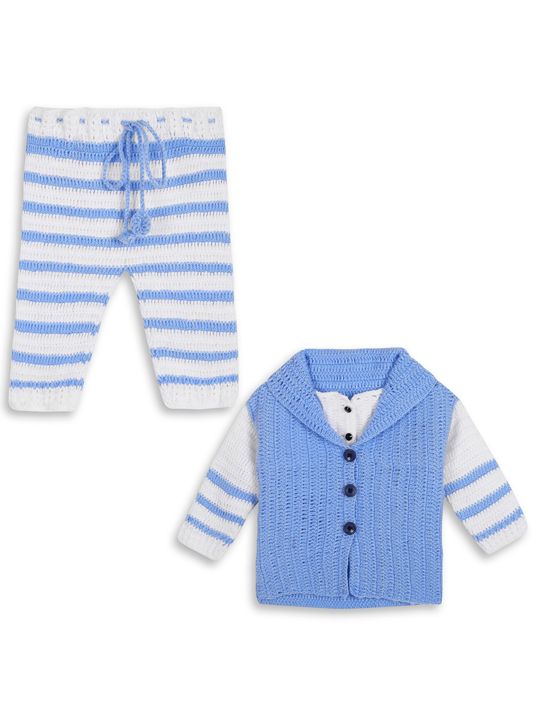 

WINDROP SOLUTIONS Kids Woollen Coat with Trouser, Blue
