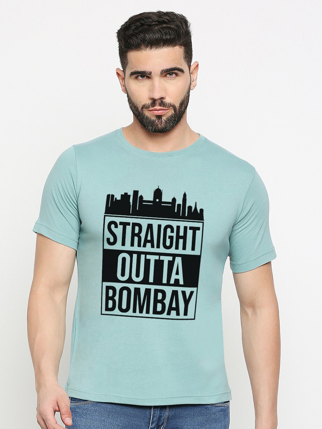 

MOD ECRU Typography Printed T-shirt, Green