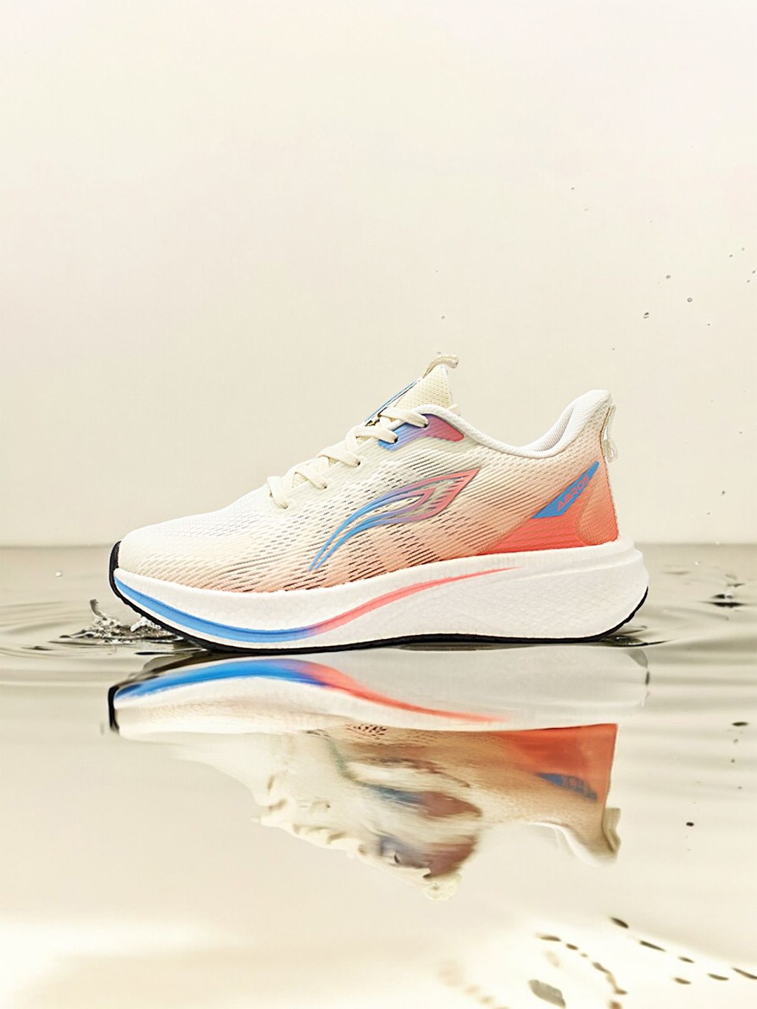 

ABROS Men Mesh Running Shoes, Off white