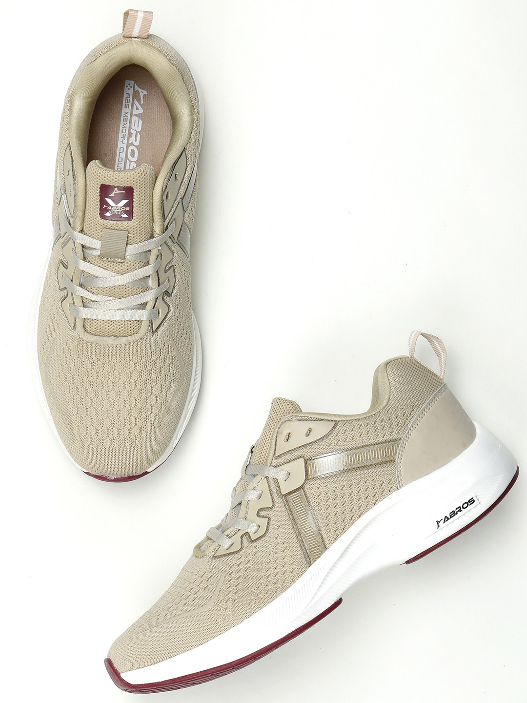 

ABROS Men Mesh Running Shoes, Beige