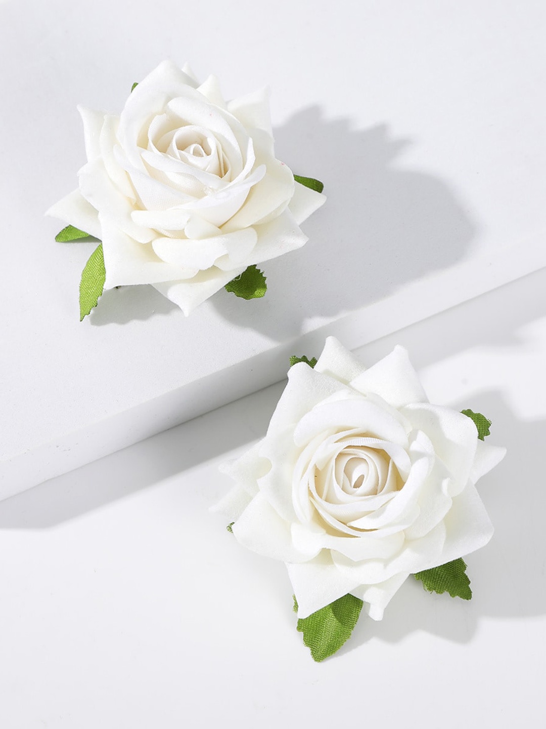 

CHRONEX Set of 2 Rose Flower Hair Clip, White