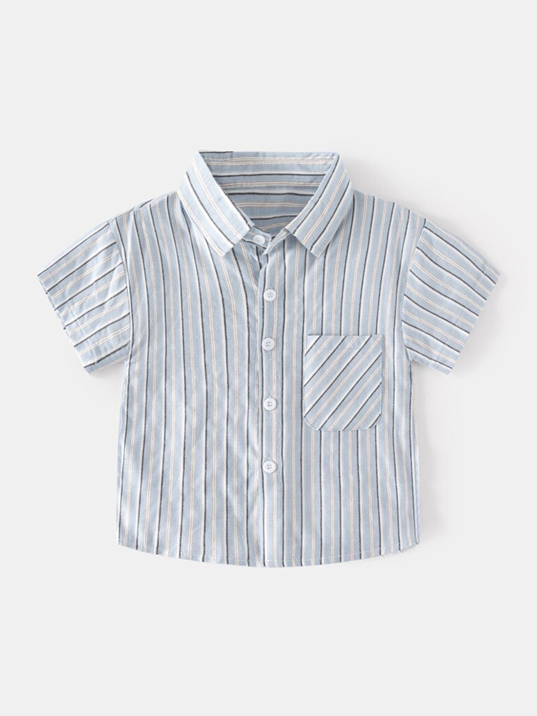 

StyleCast Boys Blue & White Spread Collar Striped Regular Fit Cotton Casual Shirt