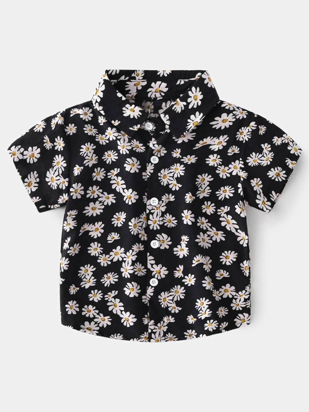 

StyleCast Boys Spread Collar Floral Printed Casual Shirt, Black
