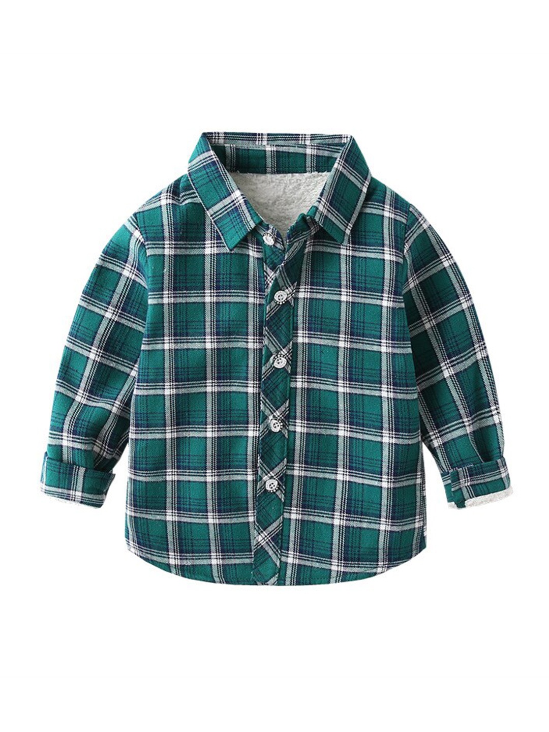 

StyleCast Boys Green & White Spread Collar Checked Regular Fit Cotton Casual Shirt
